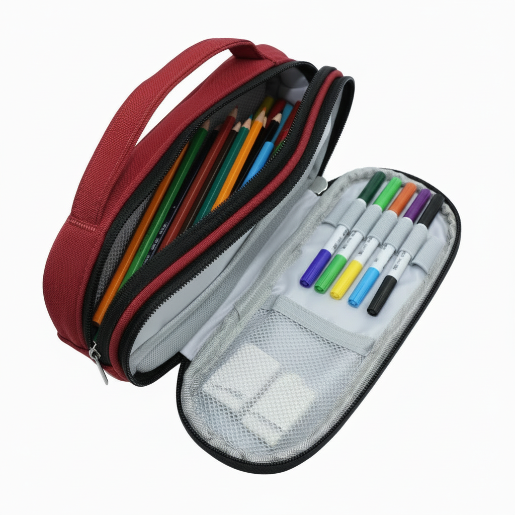 Pencil case - Allset - Red/Navy