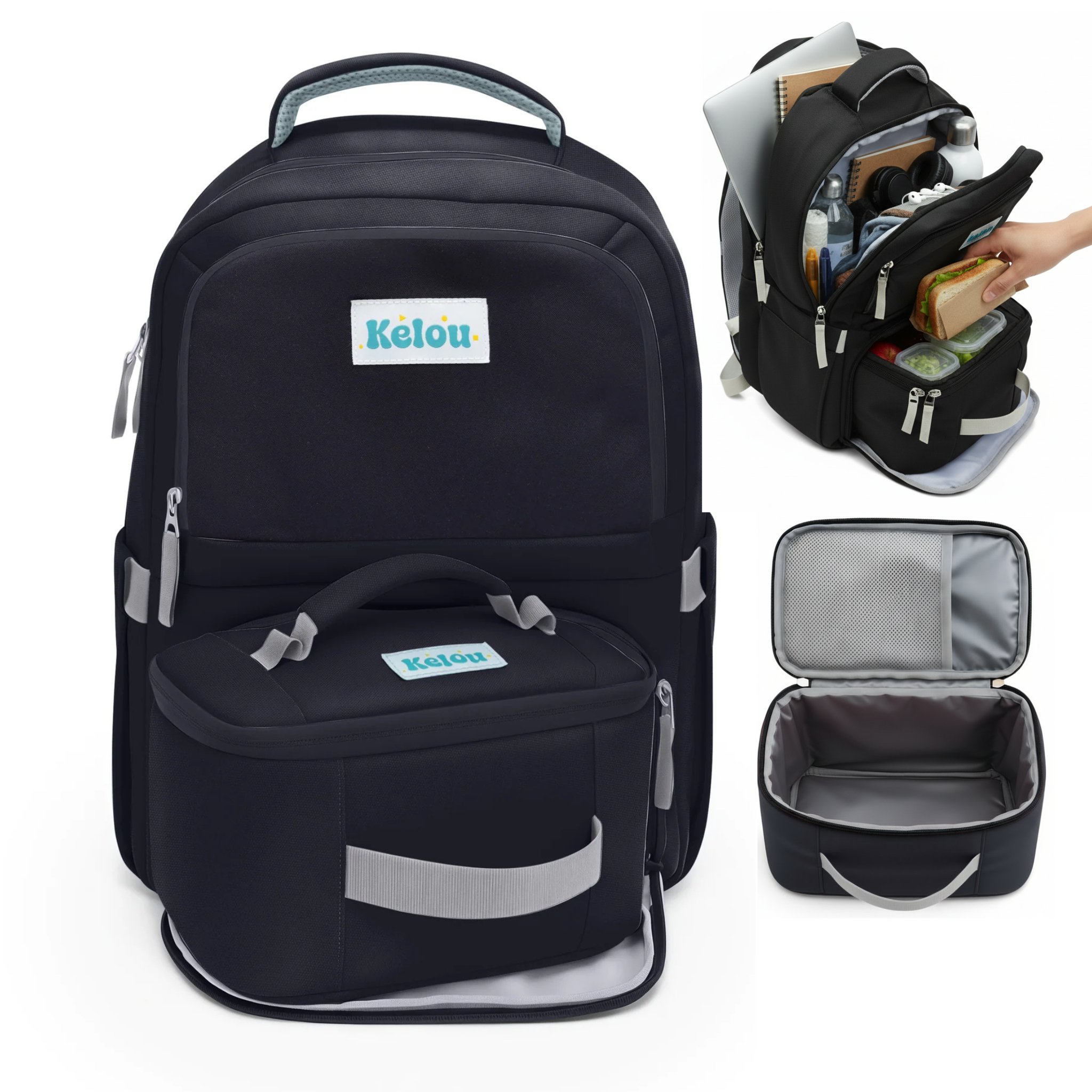 Sac à dos 2 en 1-Allset GRAND-Noir-7+