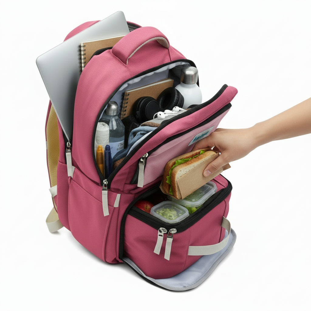 Sac à dos 2 en 1-Allset GRAND 7+ Rose 4
