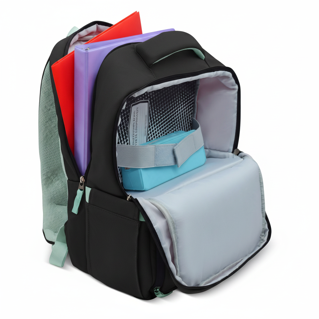 2in1 Backpack - Allset MINI 5+ Black/Sage 3