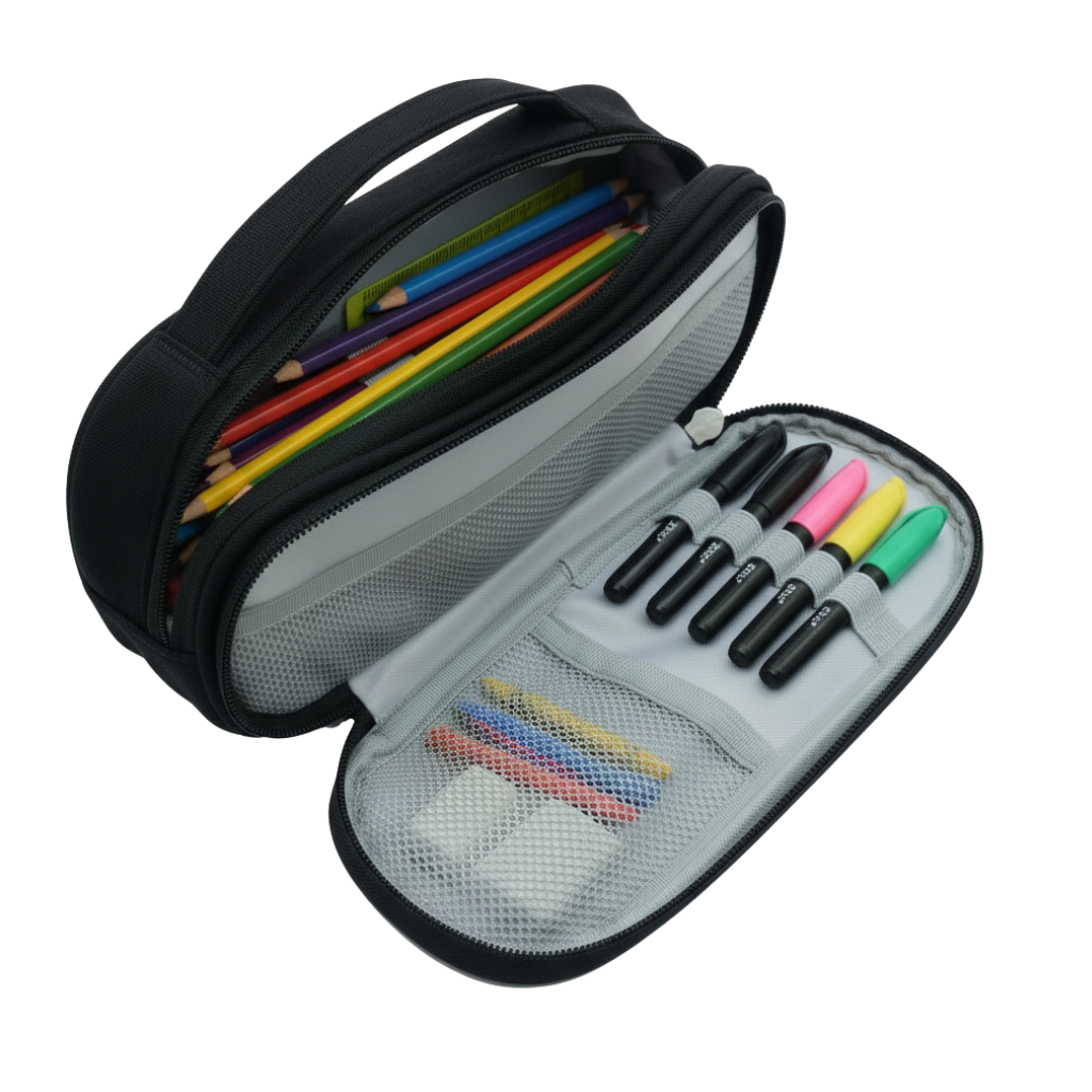Pencil case Allset - Black/Sage