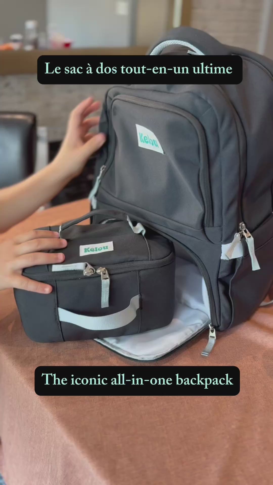 2in1 Backpack - Allset LARGE 7+ Black 12